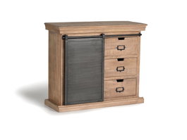 GINER Y COLOMER Commode de style industriel en bois de manguier et métal